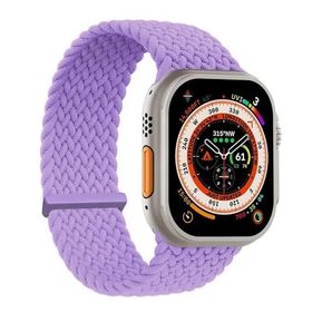 Microsonic Apple Watch Series 5 40 mm Braided Solo Loop Band Lila 127 mm Small Kordon