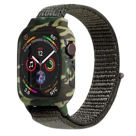 Microsonic Apple Watch Series 5 40 mm Camouflage Armor Pro Koyu Yeşil Kordon