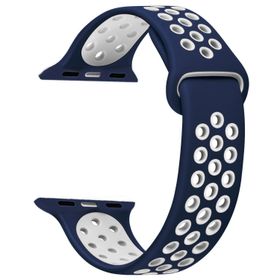 Microsonic Apple Watch Series 5 40 mm Lacivert Beyaz Rainbow Sport Band Kordon