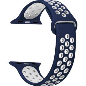 Microsonic Apple Watch Series 5 40 mm Lacivert Beyaz Rainbow Sport Band Kordon