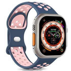 Microsonic Apple Watch Series 5 40 mm Rainbow Band Lacivert Pembe Uyumlu Kordon