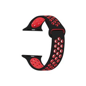 Microsonic Apple Watch Series 5 40 mm Siyah Kırmızı Rainbow Sport Band Kordon