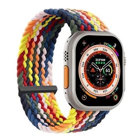 Microsonic Apple Watch Series 5 44 mm Braided Solo Loop Band Multi Color 127 mm Small Kordon