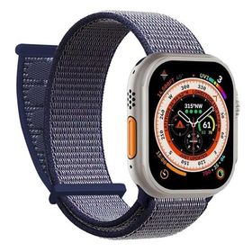 Microsonic Apple Watch Series 5 44 mm Hasırlı Woven Lacivert Uyumlu Kordon
