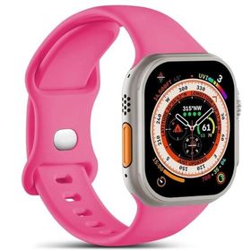 Microsonic Apple Watch Series 5 44 mm Koyu Pembe Silikon Kordon