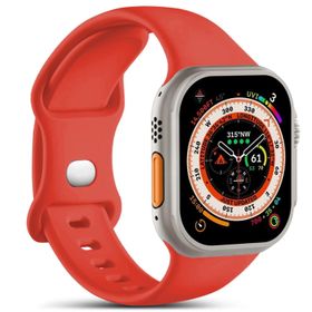 Microsonic Apple Watch Series 6 40 mm Active Flex Wristband Kırmızı Uyumlu Kordon