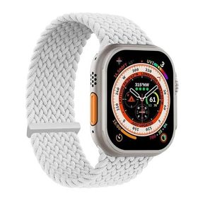 Microsonic Apple Watch Series 6 40 mm Braided Solo Loop Band Beyaz 127 mm Small Kordon