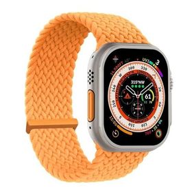 Microsonic Apple Watch Series 6 40 mm Braided Solo Loop Band Turuncu 127 mm Small Kordon