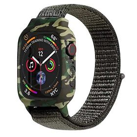 Microsonic Apple Watch Series 6 40 mm Camouflage Armor Pro Koyu Yeşil Kordon