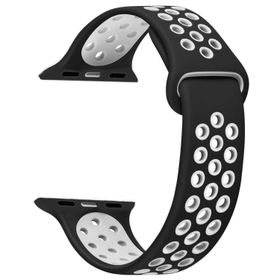 Microsonic Apple Watch Series 6 40 mm Rainbow Band Siyah Beyaz Uyumlu Kordon