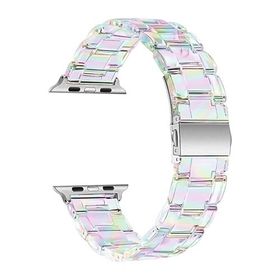 Microsonic Apple Watch Series 6 40 mm Stainless Transparent Clear Çok Renkli Kordon