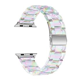 Microsonic Apple Watch Series 6 40 mm Stainless Transparent Clear Çok Renkli Kordon