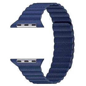Microsonic Apple Watch Series 6 40 mm Twist Leather Loop için Lacivert Kordon
