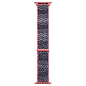Microsonic Apple Watch Series 6 40 mm Woven Sport Loop Koyu Pembe Hasırlı Kordon