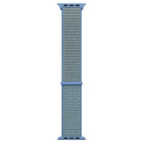 Microsonic Apple Watch Series 6 44 mm Hasırlı Woven Sport Loop Mavi Saat Kordon