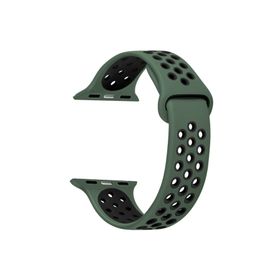 Microsonic Apple Watch Series 6 44 mm Rainbow Sport Band Yeşil Siyah Kordon