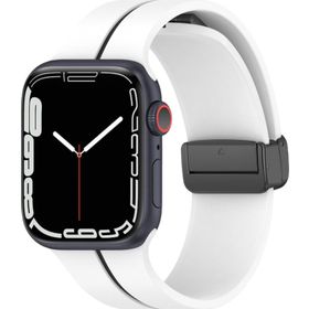 Microsonic Apple Watch Series 6 44 mm Ribbon Line Beyaz Siyah Kordon