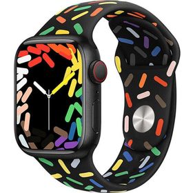 Microsonic Apple Watch Series 6 44 mm Silikon V2 Pride Edition Siyah Kordon