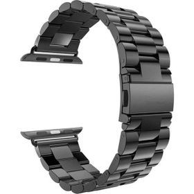 Microsonic Apple Watch Series 6 Siyah Metal 44 mm Stainless Steel Saat Kordonu