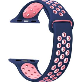 Microsonic Apple Watch Series 7 41 mm Lacivert Pembe Rainbow Sport Band Kordon