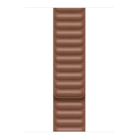 Microsonic Apple Watch Series 7 41 mm Leather Link Band Kahverengi Uyumlu Kordon
