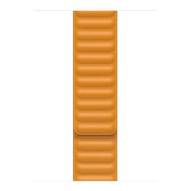 Microsonic Apple Watch Series 7 41 mm Leather Link Band Turuncu Uyumlu Kordon