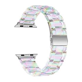 Microsonic Apple Watch Series 7 41 mm Stainless Transparent Clear Çok Renkli Kordon