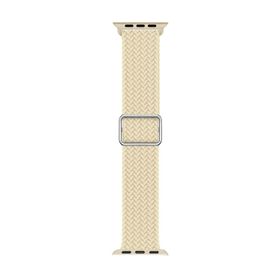 Microsonic Apple Watch Series 7 45 mm Braided Loop Band Bej Kordon