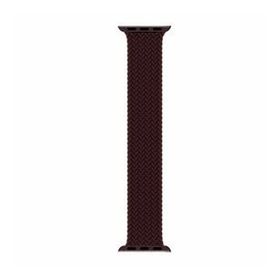 Microsonic Apple Watch Series 7 45 mm Braided Solo Loop Band Koyu Bordo 127 mm Small Kordon