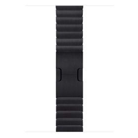 Microsonic Apple Watch Series 7 45 mm Link Bileklik Band Siyah Uyumlu Kordon