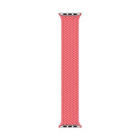 Microsonic Apple Watch Series 7 45 mm Medium 147 mm Braided Solo Loop Band Pembe Kordon