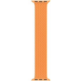 Microsonic Apple Watch Series 7 45 mm Medium 147 mm Braided Solo Loop Band Turuncu Kordon