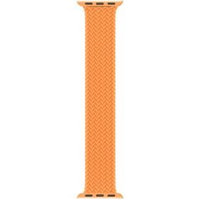 Microsonic Apple Watch Series 7 45 mm Medium 147 mm Braided Solo Loop Band Turuncu Kordon