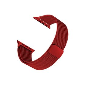 Microsonic Apple Watch Series 7 45 mm Milanese Loop Koyu Kırmızı Kordon
