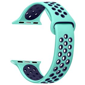 Microsonic Apple Watch Series 7 45 mm Rainbow Sport Band Yeşil Lacivert Kordon