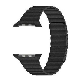 Microsonic Apple Watch Series 7 45 mm Twist Leather Loop Siyah Kordon