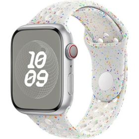 Microsonic Apple Watch Series 8 4 mm Flame Sport Band Beyaz Kordon