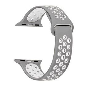 Microsonic Apple Watch Series 8 41 mm Gri Beyaz Rainbow Sport Band Kordon