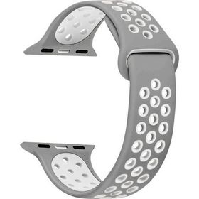 Microsonic Apple Watch Series 8 41 mm Gri Beyaz Rainbow Sport Band Kordon