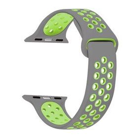 Microsonic Apple Watch Series 8 41 mm Gri Yeşil Rainbow Sport Band Kordon