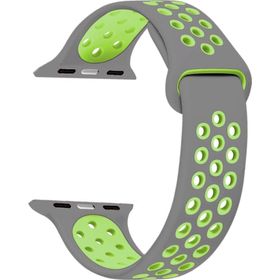 Microsonic Apple Watch Series 8 41 mm Gri Yeşil Rainbow Sport Band Kordon