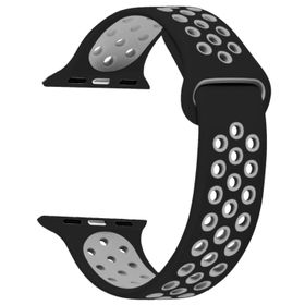 Microsonic Apple Watch Series 8 41 mm için Rainbow Sport Kayış Siyah Gri
