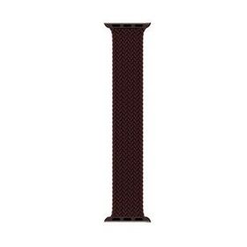 Microsonic Apple Watch Series 8 41 mm Large 160 mm Braided Solo Loop Band Koyu Bordo Kordon