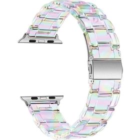 Microsonic Apple Watch Series 8 41 mm Stainless Transparent Clear Çok Renkli Kordon
