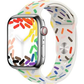 Microsonic Apple Watch Series 8 41 mm V2 Pride Edition Beyaz Silikon Kordon