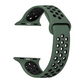 Microsonic Apple Watch Series 8 41 mm Yeşil Siyah Rainbow Sport Band Kordon