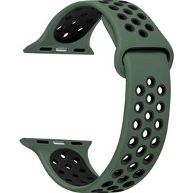 Microsonic Apple Watch Series 8 41 mm Yeşil Siyah Rainbow Sport Band Kordon