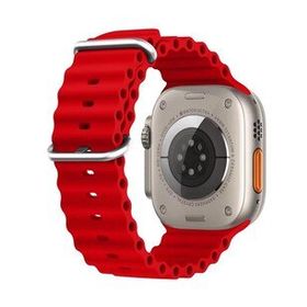 Microsonic Apple Watch Series 8 45 mm Ocean Band Kırmızı Kordon
