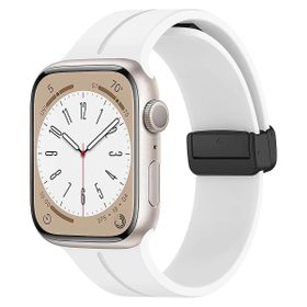 Microsonic Apple Watch Series 8 45 mm Ribbon Line Beyaz Kordon
