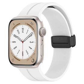 Microsonic Apple Watch Series 8 45 mm Ribbon Line Beyaz Kordon